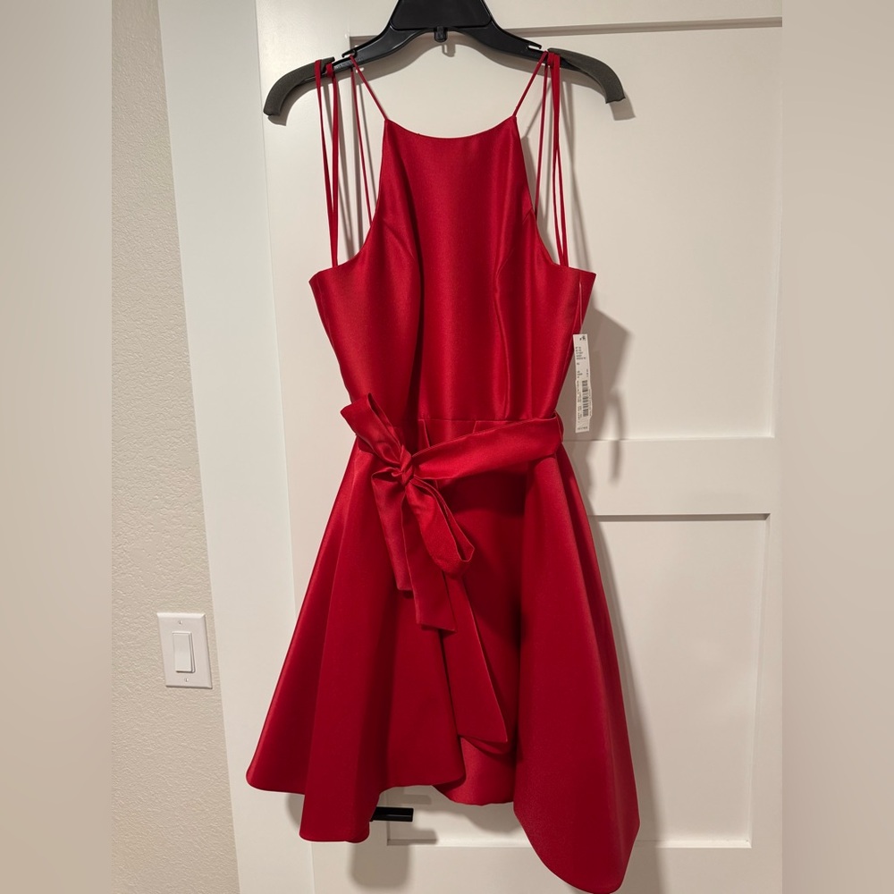 Gianni Bini Vibrant Red Taffeta Cocktail Holiday Dress